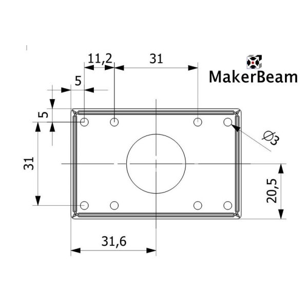 MakerBeam NEMA 17 Bracket