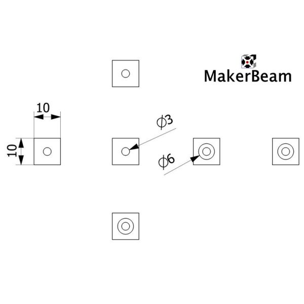 MakerBeam Corner Cubes, 12pcs