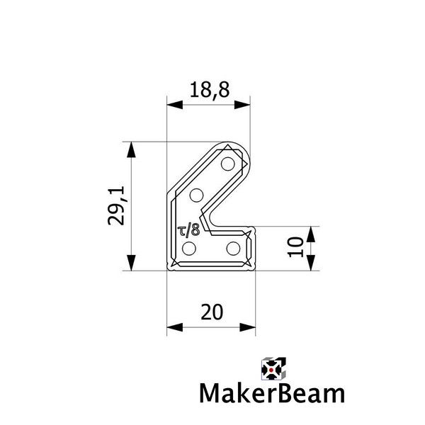 MakerBeam 45° Brackets, 12pcs