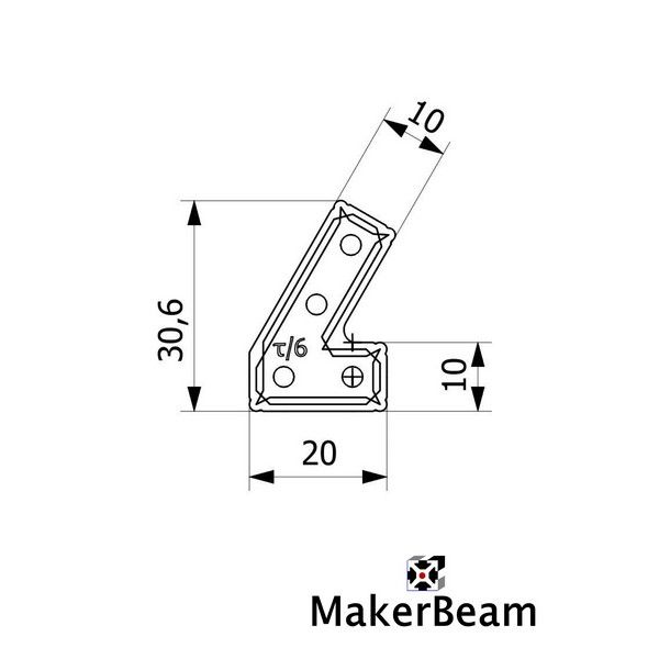 MakerBeam 60° Brackets, 12pcs