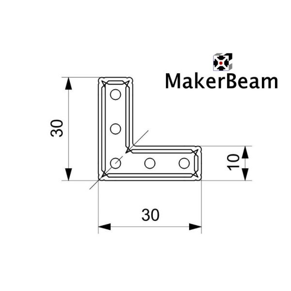 MakerBeam Right Angle Brackets, 12pcs
