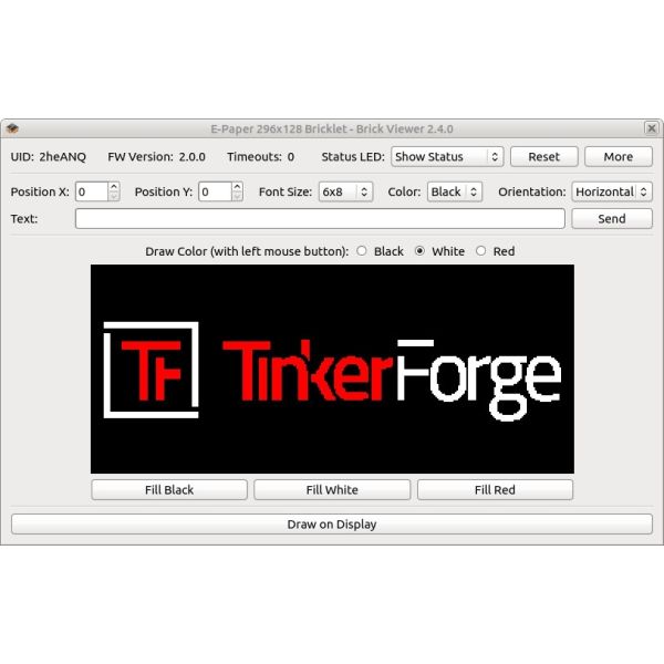 E-Paper 296x128 Bricklet (black/white/red)